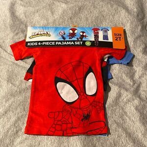 Marvel Spidey Kids 4 PC Pajama Set NWT
